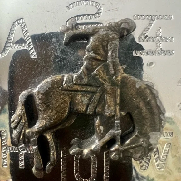 Verkamp’s  western Floral Embossed Tan Leather Belt with Silver Buckle - Picture 6 of 15